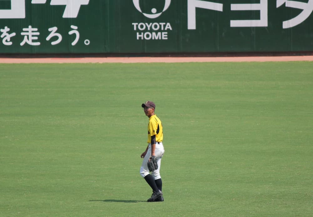 最終回センターでの守備
